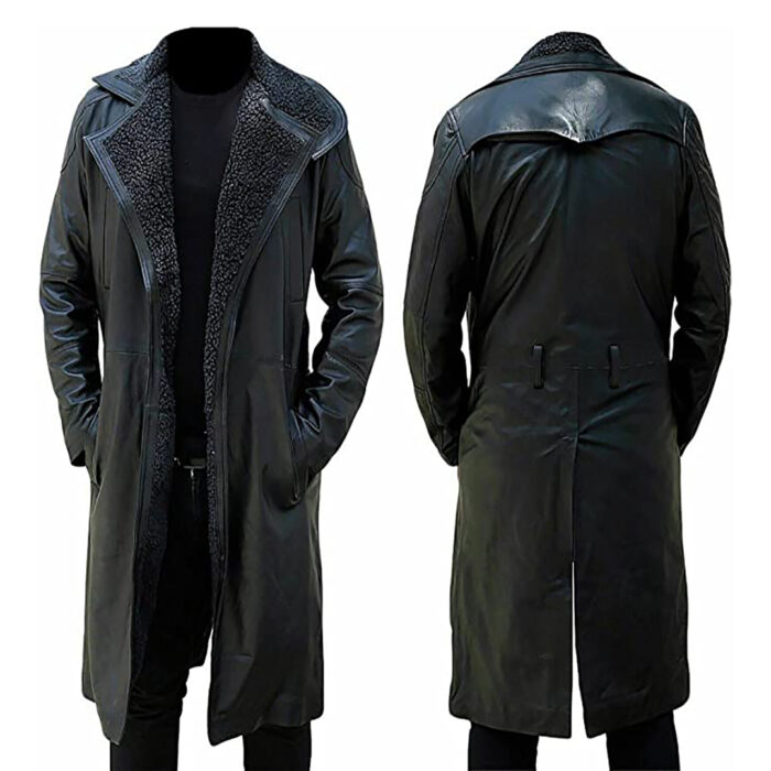 Blade Runner Black Leather Fur Coat