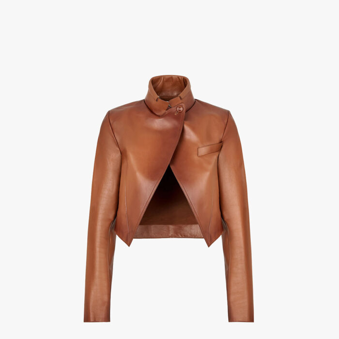 Women's Cropped Shaded Leather Jacket