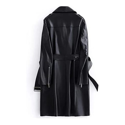Women's Oversize Faux Leather Trench Coat