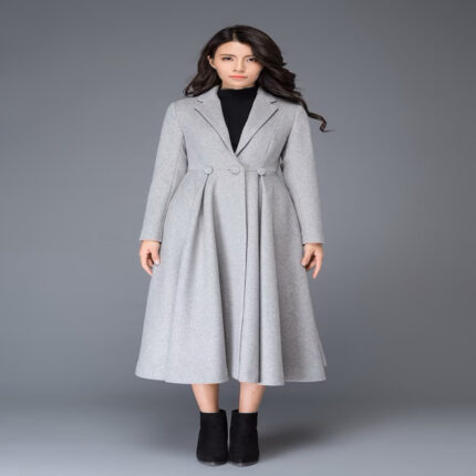 Womens Princess Long Wool Winter Coat