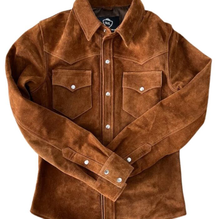 Men's Brown Trucker Suede Leather Jacket