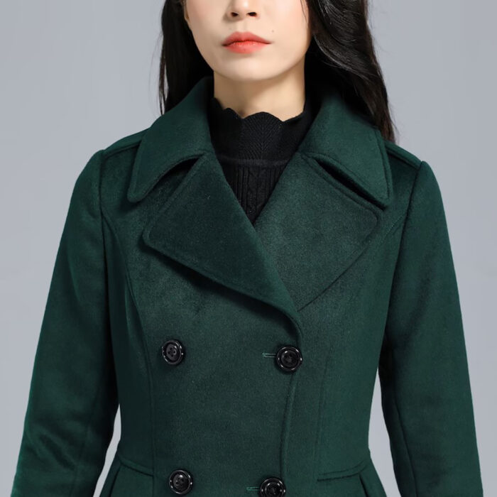 Women's Green Princess Wool Coat