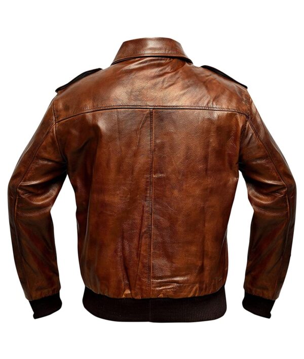 Men's Distressed Brown A-2 Aviator Bomber Jacket