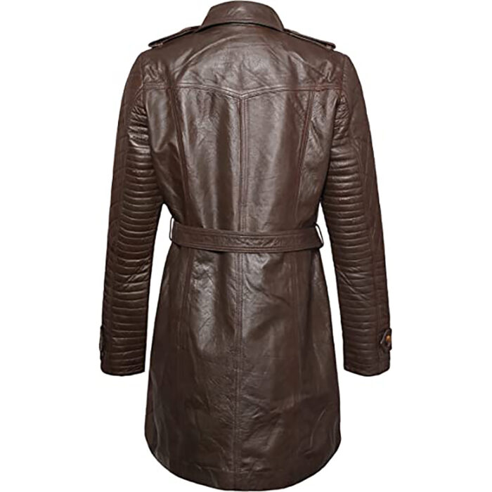 Stana Katic Castle Kate Beckett Brown Leather Trench Coat