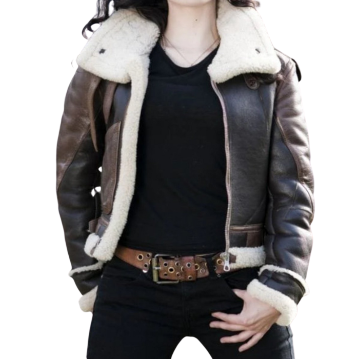 Katie McGrath B3 Shearling Leather Jacket