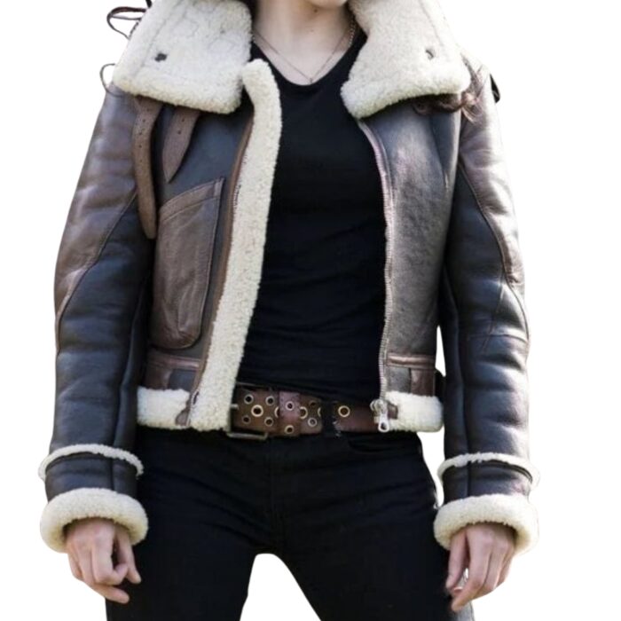Katie McGrath B3 Shearling Leather Jacket