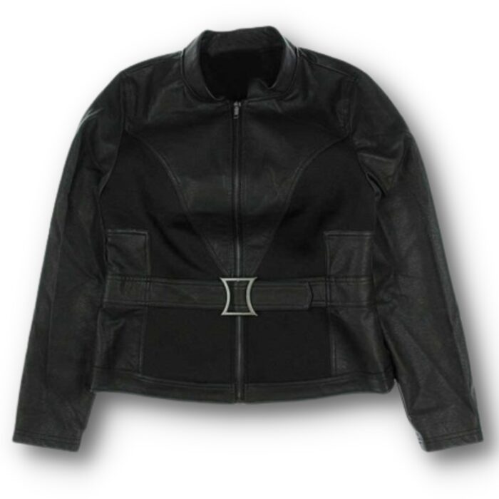 The Avengers Black Widow Slim Fit Leather Jacket