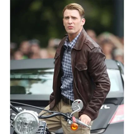Chris Evans Captain America Avengers Brown Jacket