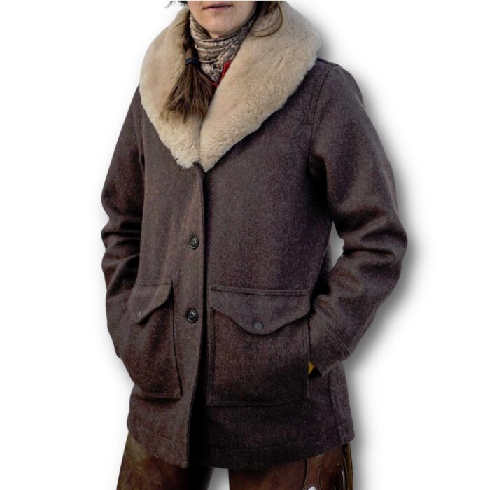 Yellow Stones Movie Beth Dutton Shearling Fur Shawl Collar Coat
