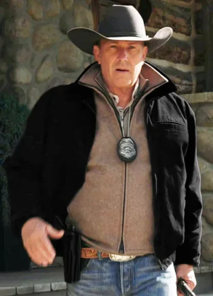 Yellowstone John Dutton Black Bomber Cotton Jacket