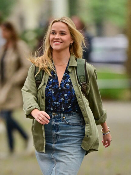 Your Place or Mine 2023 Reese Witherspoon Olive Green Jacket