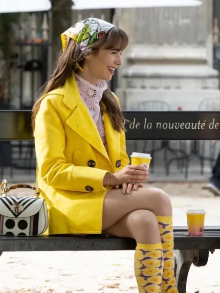 Emily In Paris Season 3 Lily Collins Yellow Coat