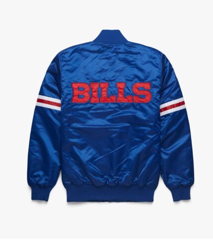 Buffalo Bills Blue Satin Bomber Jacket