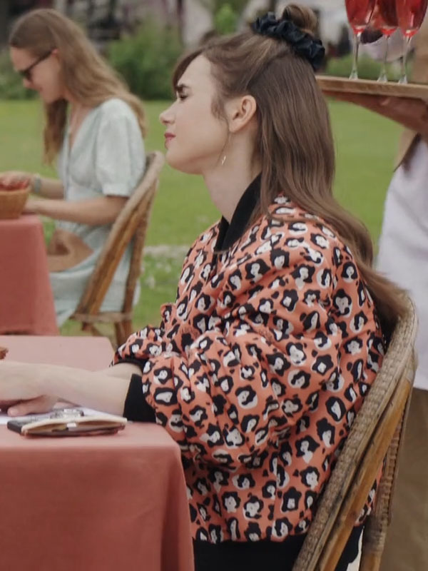 Emily In Paris S03 Lily Collins Orange Bomber Jacket
